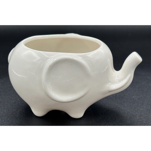 Mini Ceramic Elephant Shaped Planters Pots for Succulents Set of 3 Mod White - Picture 9 of 16